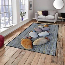 Серый коричневый камни для ног на дереве 3d узор печать Нескользящая микрофибра Гостиная декоративный современный моющийся коврик