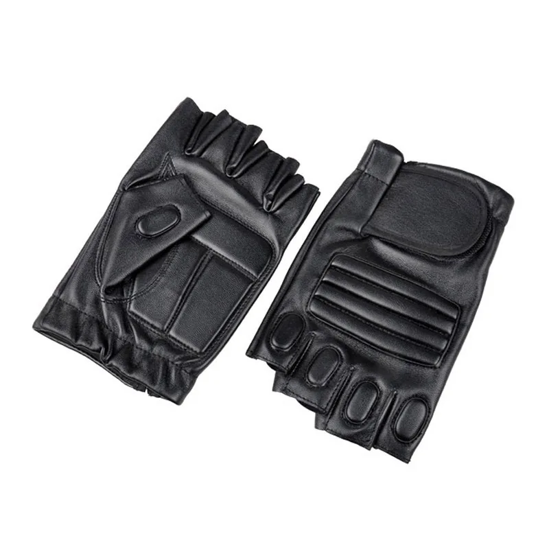 1Pair Men Black PU Leather Weight Lifting Gym Gloves Workout Wrist Wrap Sports Exercise Training Fitness Wholesale