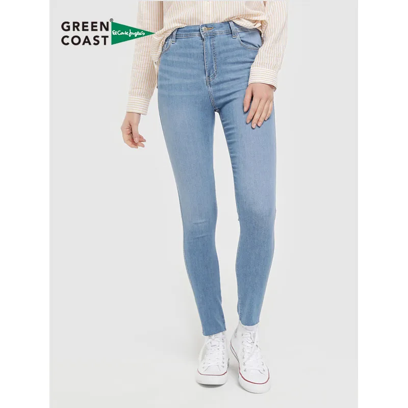 Green Coast Vaquero Super Stretch De Mujer De Cintura Alta Corte