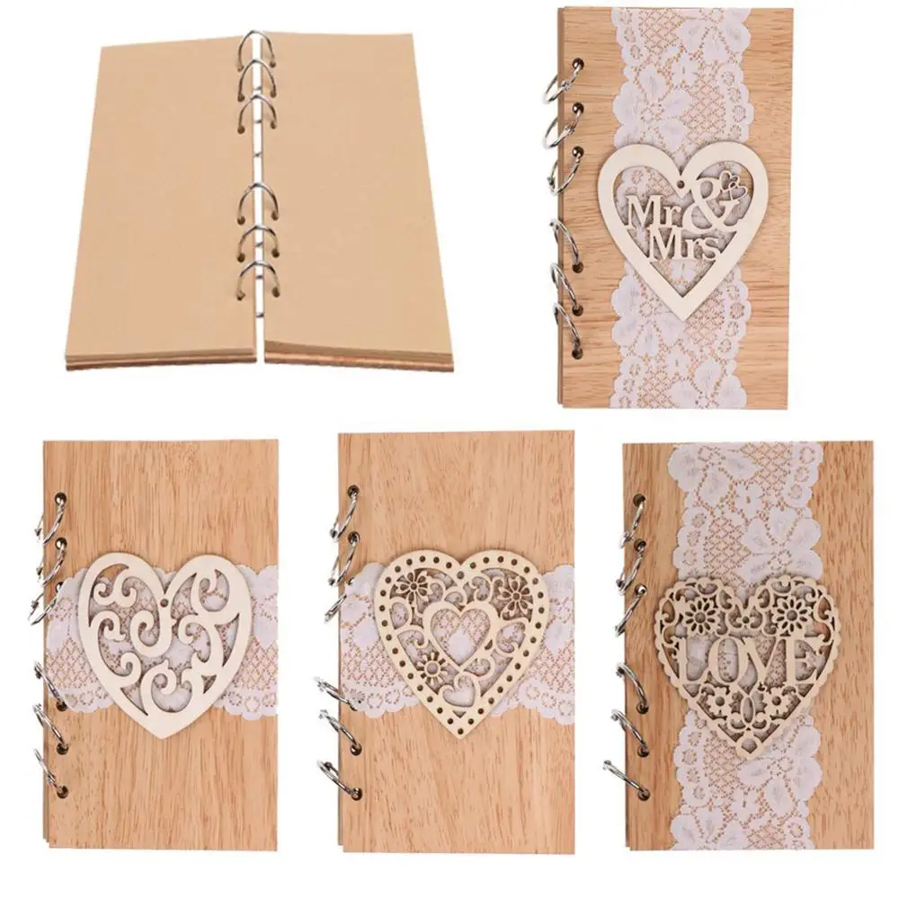 

Retro Lace Wedding Guest Books Notebook Name Sign Board Gifts Rustic Wedding Guest Book Wedding Gift
