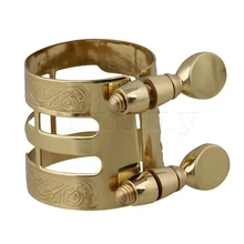 Yibuy позолоченный альт саксофон мундштук Лигатура замечательная гибкость