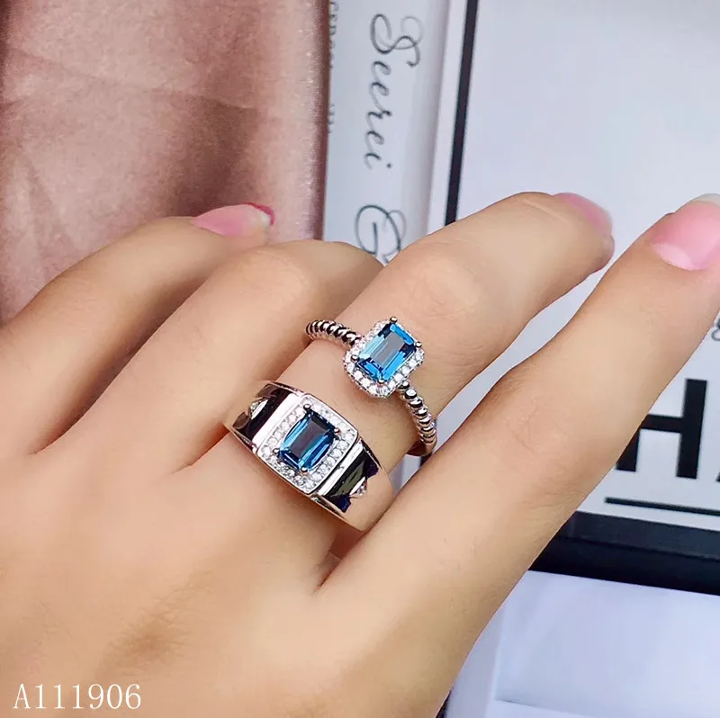 KJJEAXCMY бутик ювелирных изделий 925 с инкрустацией, из чистого серебра натуральный драгоценный камень голубой топаз для мужчин и женщин пара ко... KJJEAXCMY бутик ювелирных изделий 925 с инкрустацией, из чистого серебра натуральный драгоценный камень голубой топаз для мужчин и женщин пара ко...