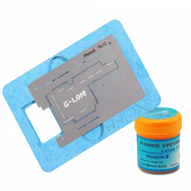 G-Lon IPhone X Middle Board BGA Reballing Stencil Set + Solder Paste | Инструменты