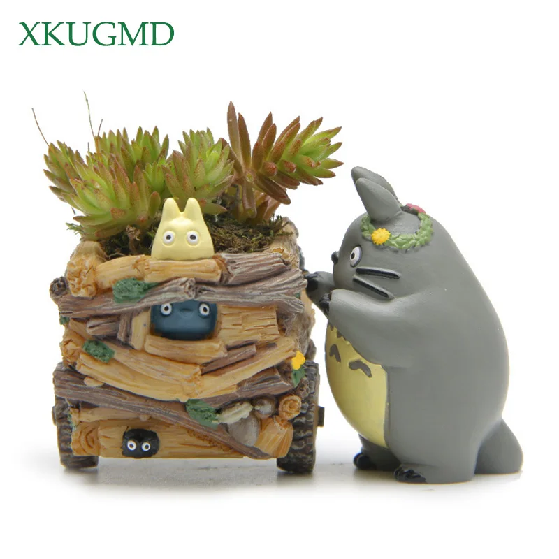 Modern Cartoon Succulent Planter Pot Resin Creative Crafts Cute Totoro Flower Pot Home Decorations Beldam Jiji Couple Cat Vase