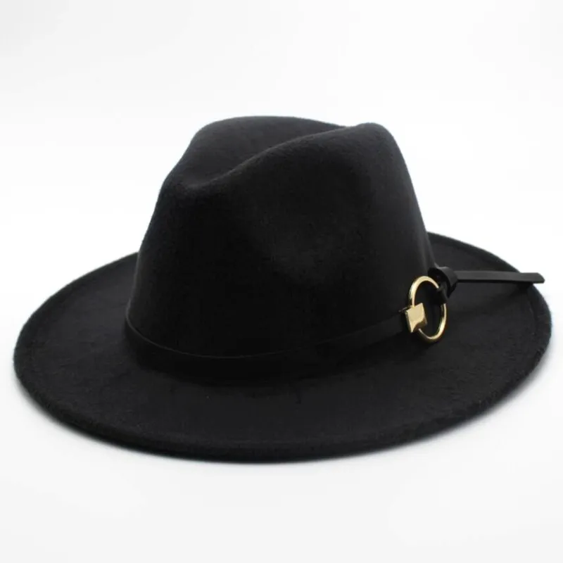 Seioum Женская и Мужская шерстяная шляпа Fedora для зимы и осени Floppy Chapeu Feminino Cloche широкий джазования с полями церковные шляпы сомбреро