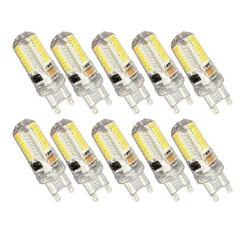 

10x 220V 230V G9 4W Silicone 64LED Bulb SMD3014 LED Corn Bulb Lamp LED Spotlight for Crystal Lamp Warm Cold White
