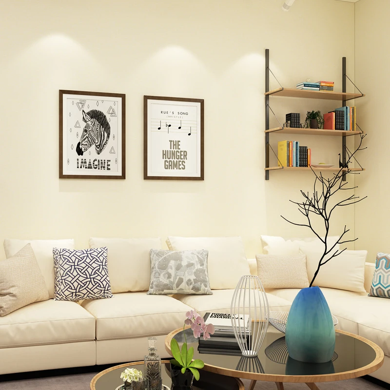 

Hot Sale Modern Solid Color Wallpaper White Wallpapers Bedroom Decor Non-woven Wall Paper Living Room Papel de Parede QZ080