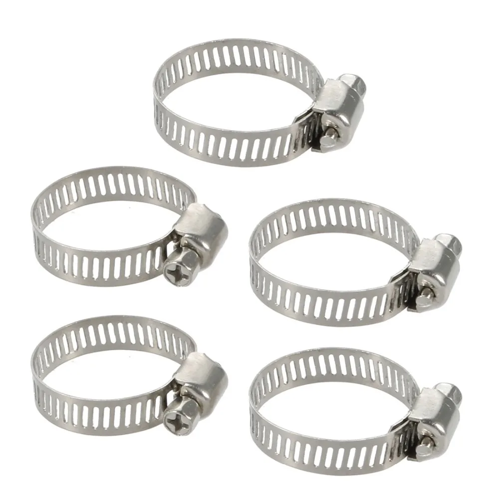 Uxcell 5 Pcs Stainless Steel Cable Tight Clamp Pipe Coolant Hose