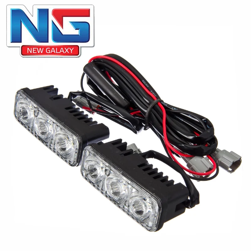 ДНЕВНЫЕ ХОДОВЫЕ ОГНИ NEW GALAXY | LED 3шт Линзы алюм. корп 12 V 2шт ||led work light lamp|work lampled
