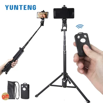 

Yunteng VCT 1688 Aluminum Handheld Mini Tripod Self-portrait Monopod Phone Tripod with Bluetooth Remote Control