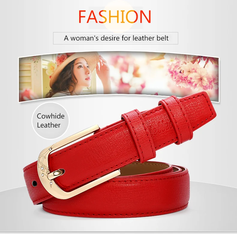 (1)Catelles Fashion Women's Belt Female Genuine Leather Designer Brand Luxury Pin Buckle Strap Ladies Woman Belts For Women Jeans