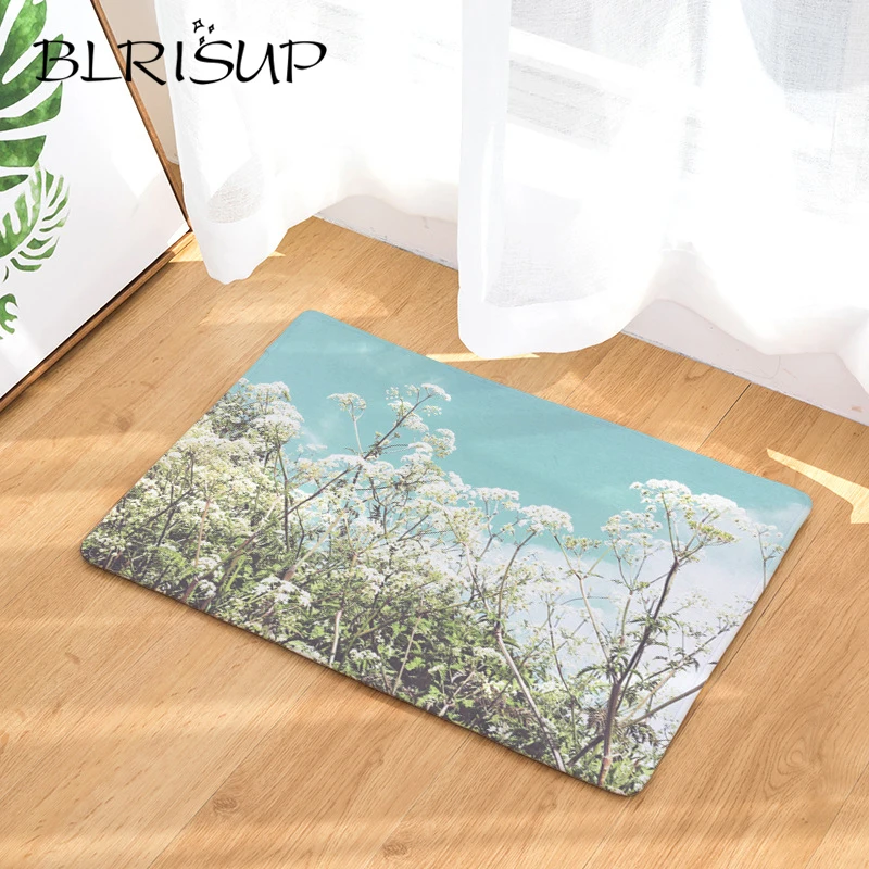 cheap BLRISUP Home Decoration Doormat Flower Printed Non slip Bedroom Bathroom Floor Mat kitchen Carpet Welcome Mat Entrance Door Mat