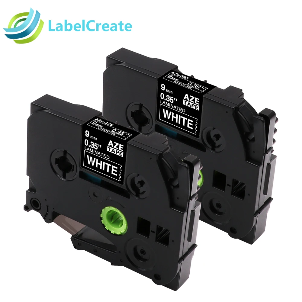 2 Packs Compatible with Brother P Touch TZe-325 TZe325 TZe 325 TZ-325 TZ TZ325 9mm White on Black Label Tape label | Компьютеры и офис
