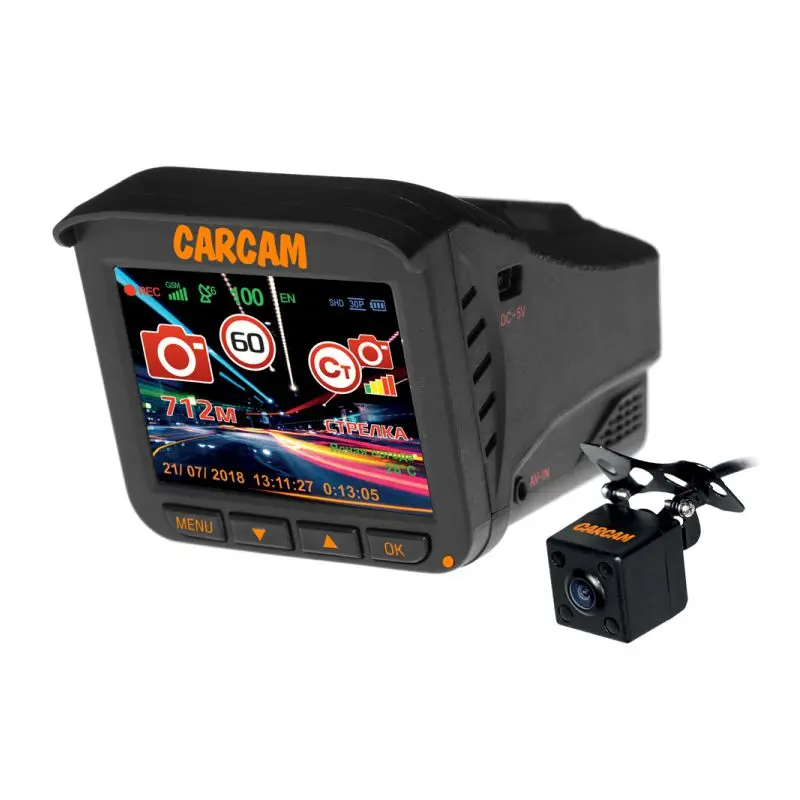 CARCAM COMBO 5S 5в1 DVR Super HD автомобильный видеорегистратор, видеорегистратор, SpeedCam, gps-приемник, gsm-апдейтер, доп. Камера CARCAM COMBO 5S 5в1 DVR Super HD автомобильный видеорегистратор, видеорегистратор, SpeedCam, gps-приемник, gsm-апдейтер, доп. Камера