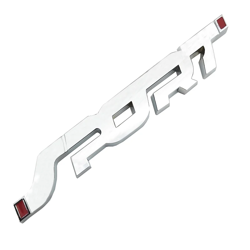 Metal 3D Chrome Silver / Black Auto Car Trunk Racing SPORT Word Letter Logo Emblem Badge Decal Sticker For Car Decoration