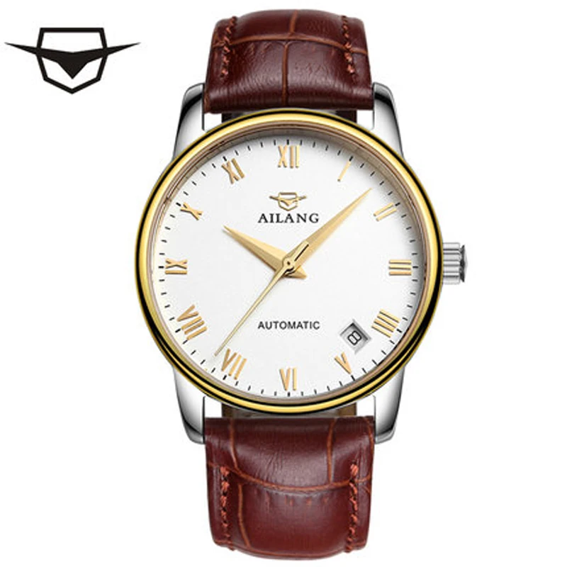 

AILANG brand men's automatic hour watch, true love wave slice automatic mechanical watch man wear casual commercial Roman watch