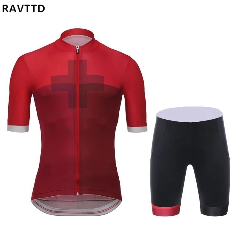 Switzerland Cycling Jersey Sets Short Sleeve Bicycle Wear Ropa Ciclismo