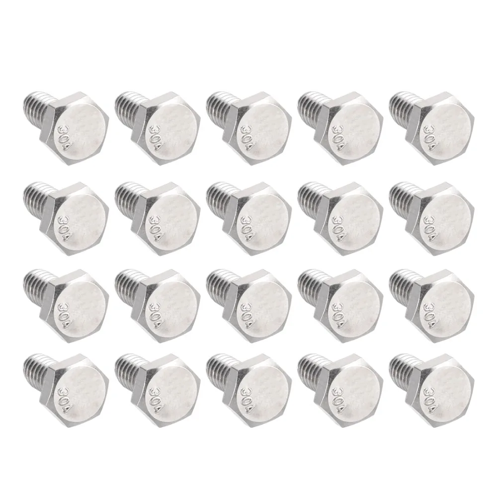 

UXCELL 20Pcs 1/4-20 x 1/2" 304 Stainless Steel Hex Head Screw Bolts Fastener For Home Office Appliance Communication Equipment