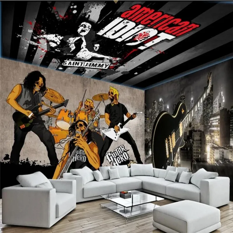 

Cool rock music theme wall professional production wallpaper mural