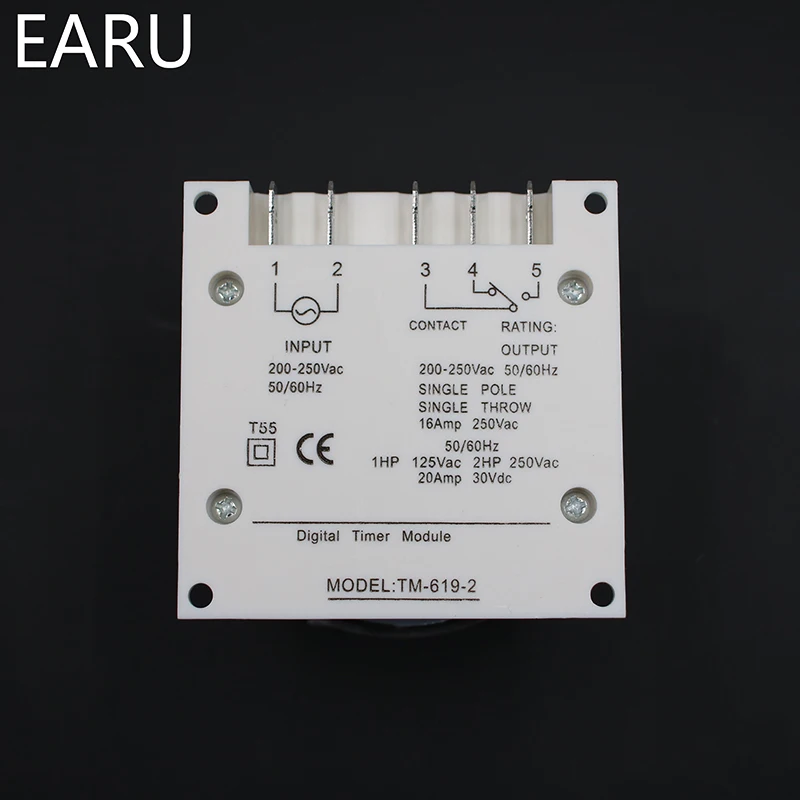 Цифровой таймер EARU TM619 AC 220 В 230 в 240 с ЖК дисплеем программируемое реле времени UL 16