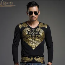 2017 New Fashion T Shirt Men Long Sleeve Print Autumn font b Men s b font