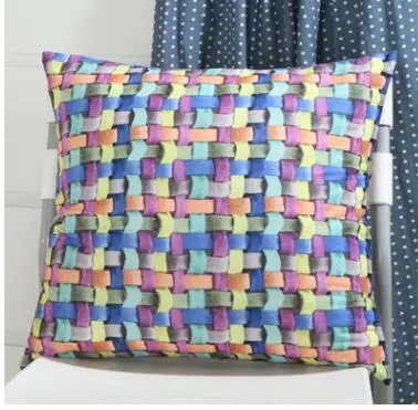 الملونة الشبكة نمط وسادة غطاء المخدة أريكة المنزل/مكتب/أريكة/سرير الزخرفية hrow وسادة غطاء 45X45 سنتيمتر