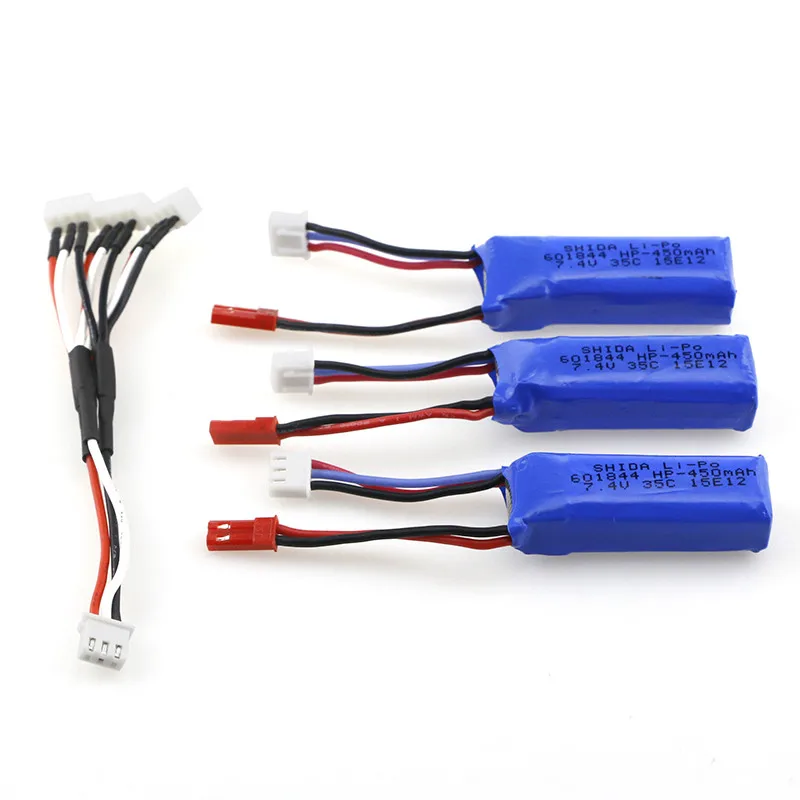 Комплект аккумуляторов Lipo 7 4 в 450 мАч 35C с зарядным кабелем 3 1 для Emax Babyhawk FPV