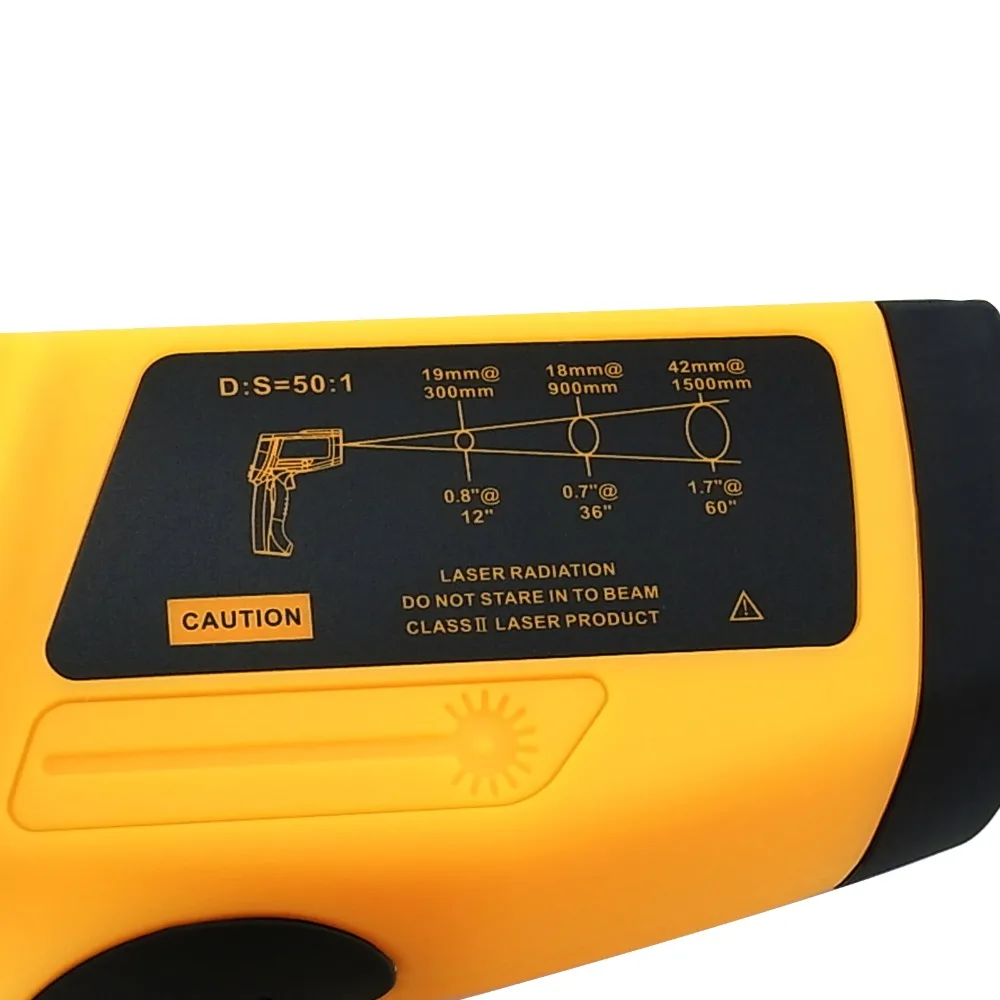 50: 1 неконтрактный инфракрасный лазерный термометр-30~ 1150 degC/-22~ 2102degF цифровой профессиональный пирометр мгновенного чтения 0,1~ 1EM