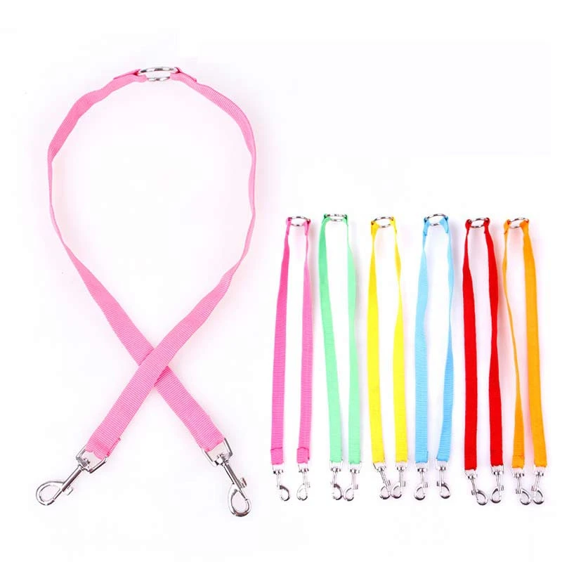

Top 10 Selling Products Coupler Twin Strap Rope Pet Supplies Harness Leash Dog Seat Belt Dog Pet Dual Two double Leashes E