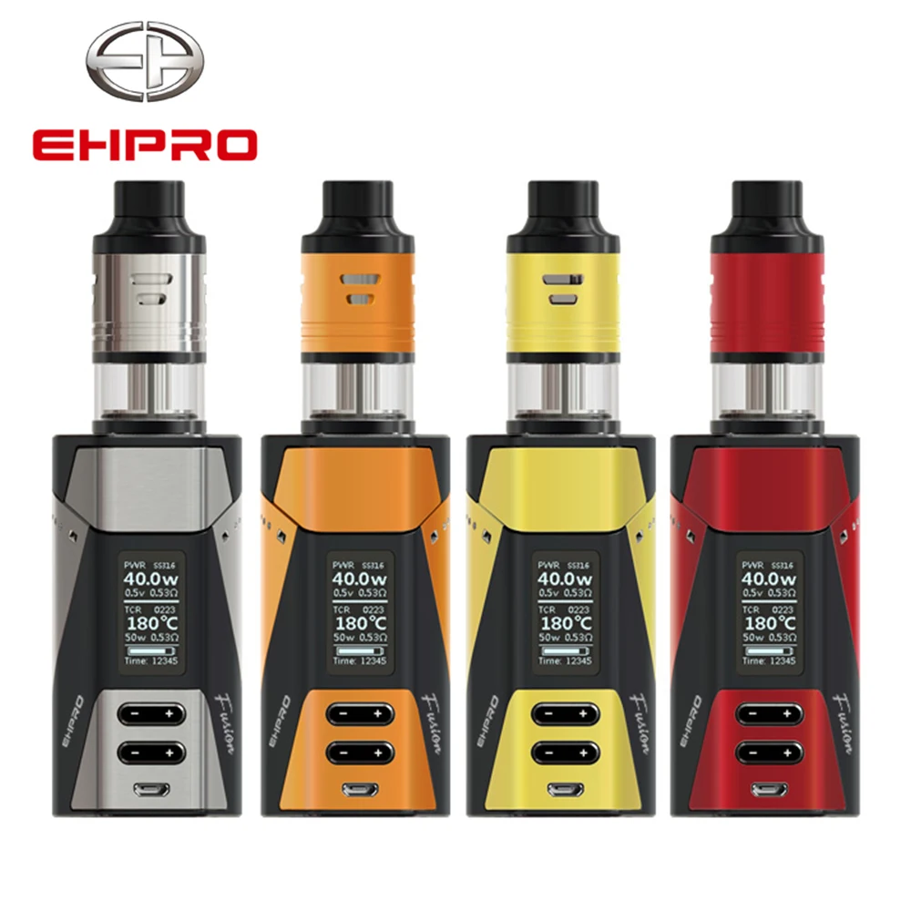 

Original Ehpro Fusion 2-in-1 Kit 150W TC Mod Box 4ml Double Chambers Atomizer RDTA Metal 510 Thread Electronic Cigarette Vape