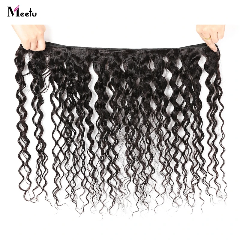 Meetu Hair Malaysian Water Wave 3 Bundles Human Hair Weave Natural Color 100% Non Remy Hair Extension 8''-28'' Free Shipping Meetu Hair Malaysian Water Wave 3 Bundles Human Hair Weave Natural Color 100% Non Remy Hair Extension 8''-28'' Free Shipping