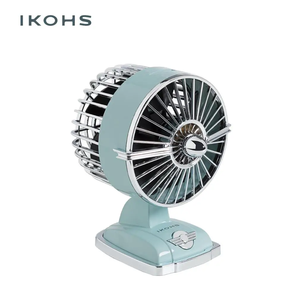 Ikohs Retro Jet Mini Fan Island Blue Usb Table Plug Portable