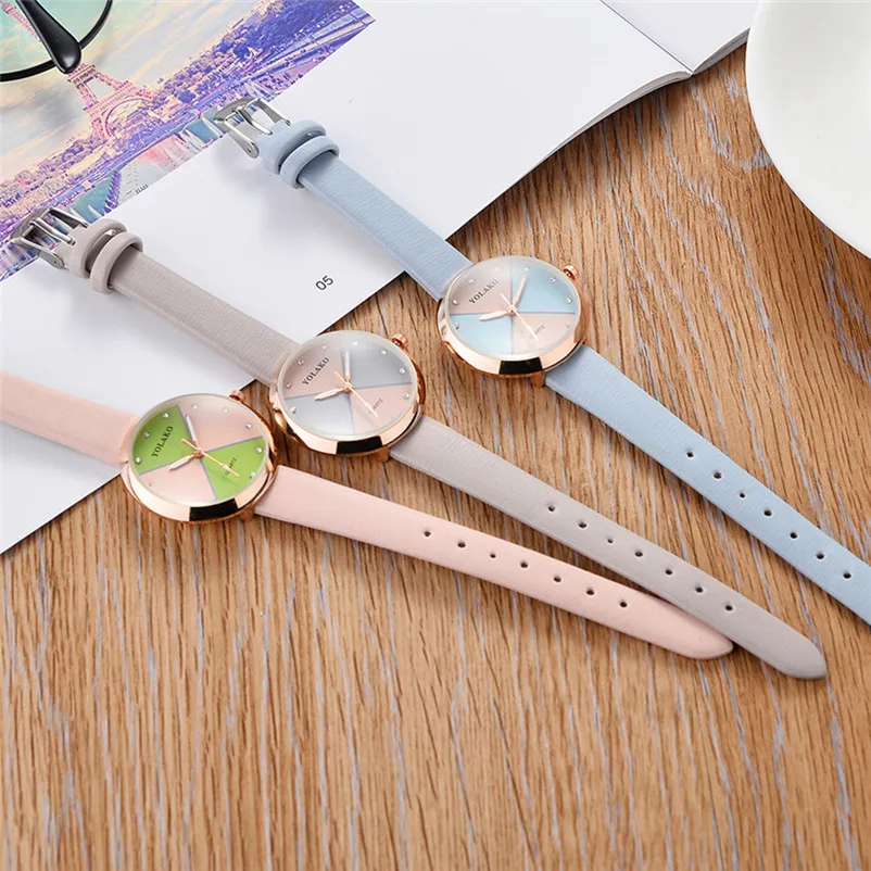 Newly Design Women's watches brand luxury fashion ladies watch Girl Leather Band Round Wrist Watch clock Montre femme Y27 (1)