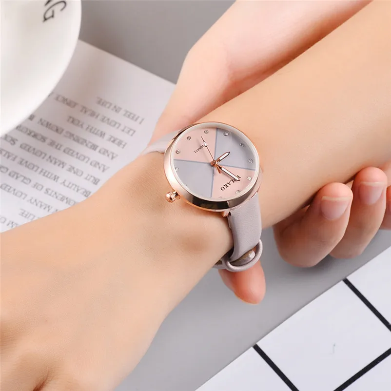 Newly Design Women's watches brand luxury fashion ladies watch Girl Leather Band Round Wrist Watch clock Montre femme Y27 (3)