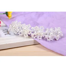 Свадебное украшение для волос, аксессуары с кристаллами и жемчугом, ободок для волос, Очаровательная свадебная корона, украшения для волос, головной убор для свадьбы