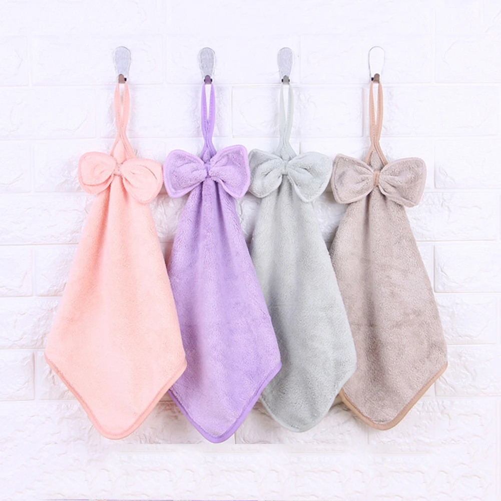 Korean Style Soft Hanging Towel Water Absorbent Hand Towel for Kitchen