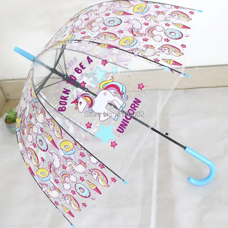 Paraguas de unicornio de dibujos animados niños, sombrilla de mango largo, impermeable, de viaje, Uds. - AliExpress Hogar jardín