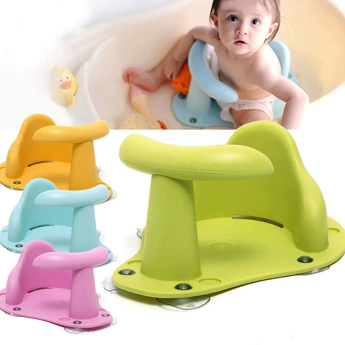 Нескользящее детское сиденье для ванны для малышей, Комфортный коврик для стула, подушка для ванной, игрушки, подарки для малышей, принадлежности для душа для ванной