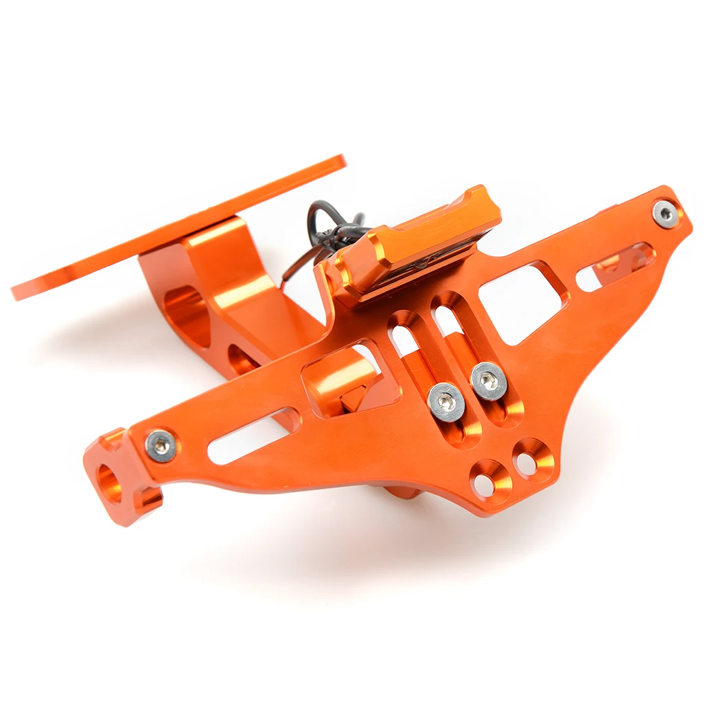 

Motorcycle Accessories CNC License Plate Mount Holder LED Light For KTM 1050 1090 1190 1290 Adventure R RC8 Super Duke T ABS