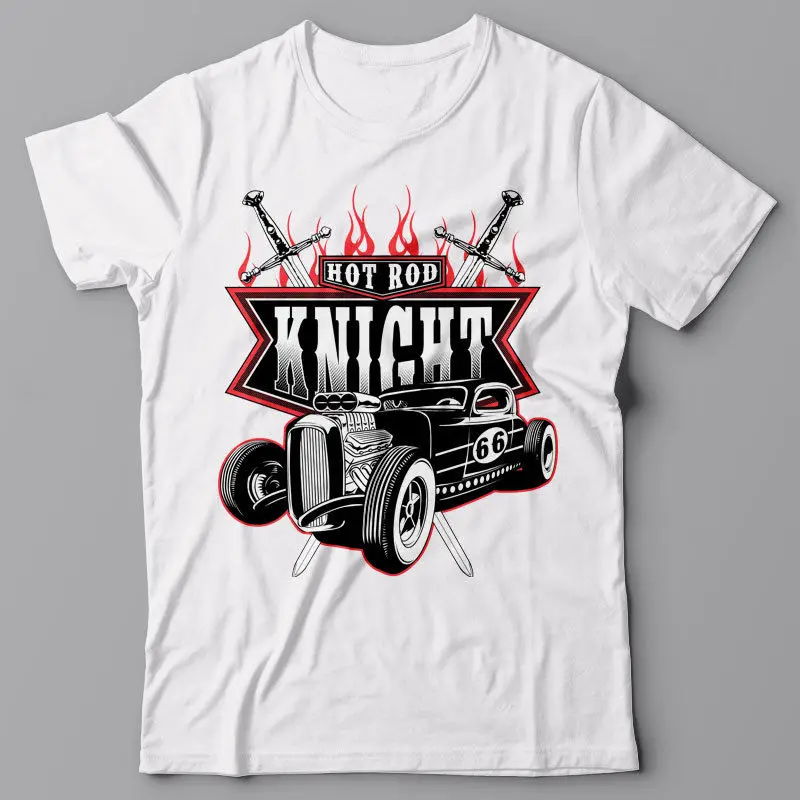 Одежда с круглым вырезом и принтом Для мужчин s футботка футболка рисунком-HOT ROD В