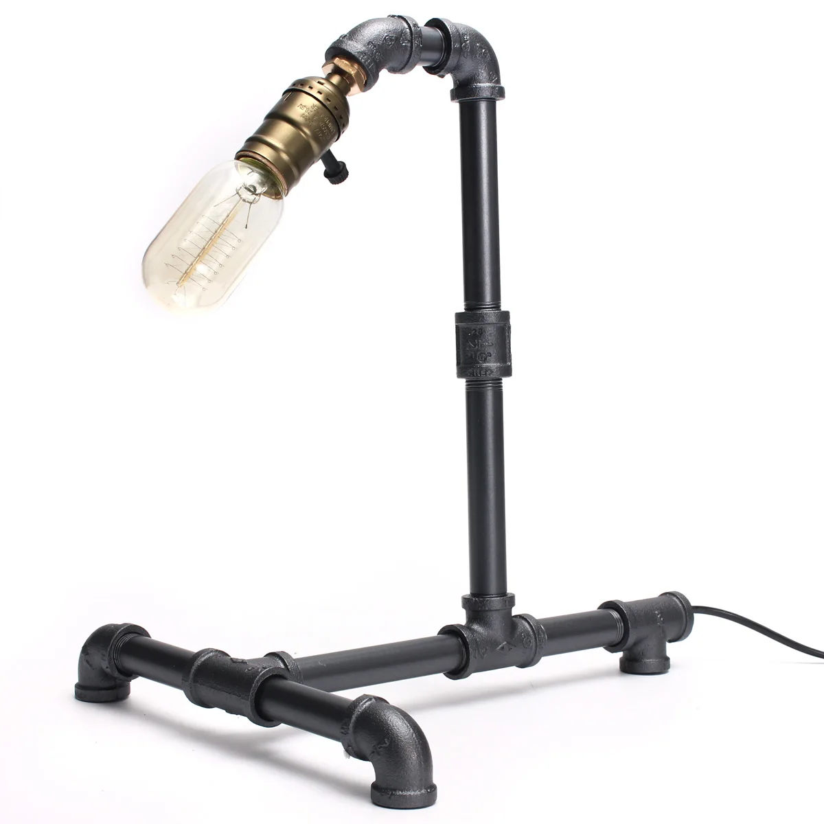 

Vintage Water Pipe Edison Bulb Table Lamp Desk Light Home Bar Bedroom Decor