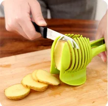 

Plastic Potato Slicer Tomato Cutter Tool Shreadders Lemon Cutting Holder Cooking Tools Kitchen Accessories