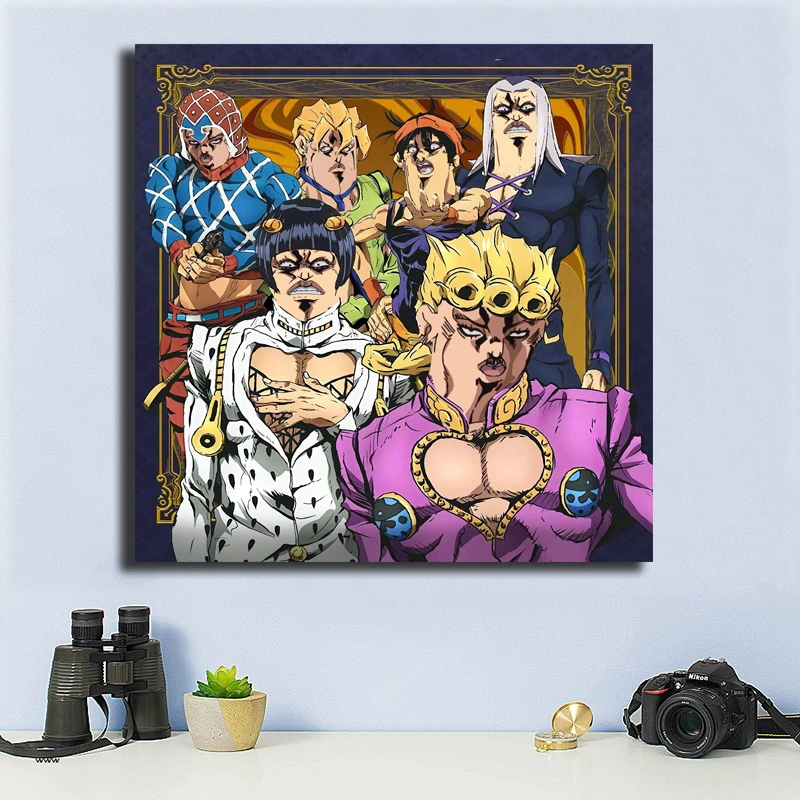 

JoJo's Bizarre Adventure Golden Wind Canvas Painting Oil Print Poster Art Picture for Bedroom Home Decoration Nordic