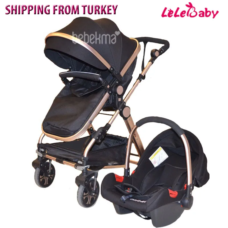 Lelebaby BS01 Многофункциональный 3 в 1 детская коляска прогулочная складной золотой