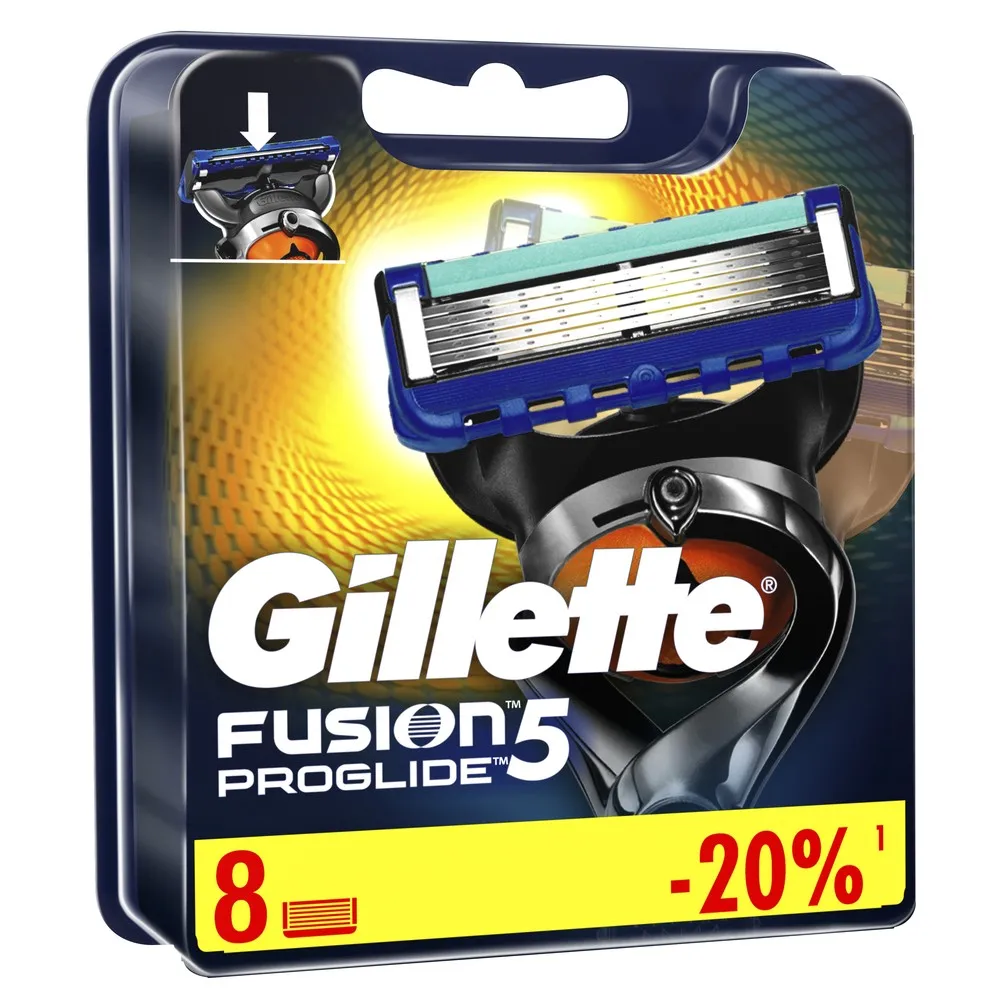 Оригинальные сменные кассеты для бритья Gillette Fusion ProGlide, 8 шт. ► Фото 3/6