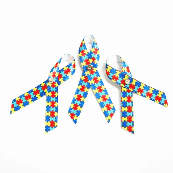Autism Awareness Lapel Pin Puzzle Piece Multi Colored Ribbon