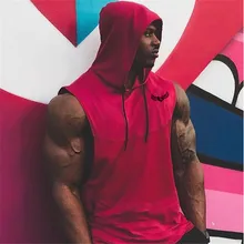 Бренд YEMEKE, мужская майка без рукавов с капюшоном, летняя мужская майка, одежда для бодибилдинга, майка, повседневная майка для фитнеса