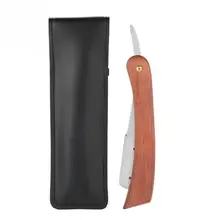 Для мужчин Бритье лезвию бритвы классическая деревянная руководство бритвы деревянная ручка складной бритья нож для бритья борода резак