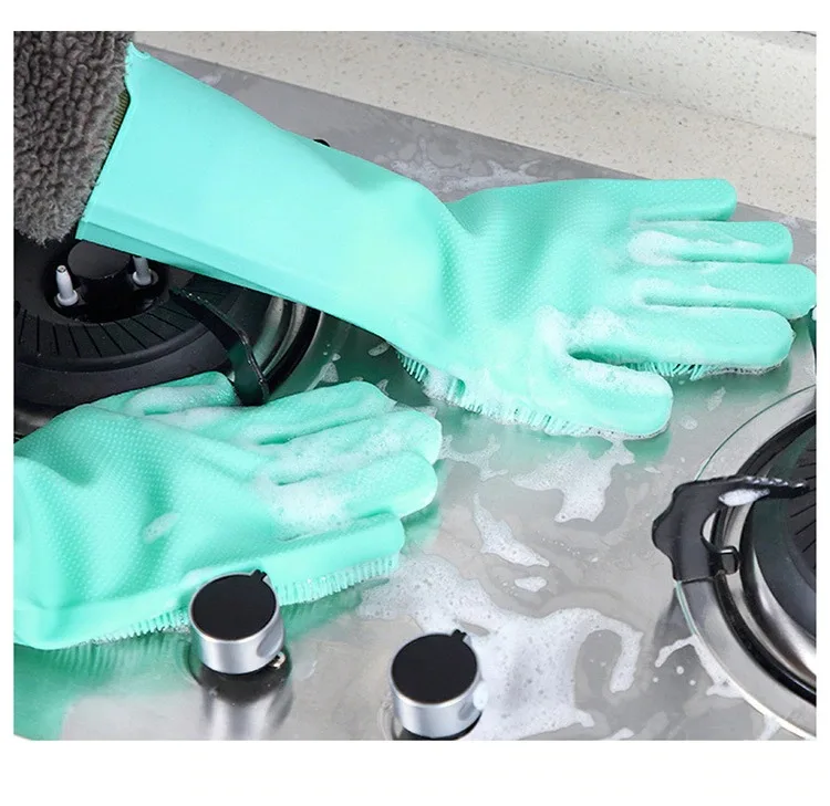 TG-моторы 1 шт./пара силиконовая посуда для мытья перчаток с щеточка для чистки Еда Класс перчатки для мытья посуды с кистью