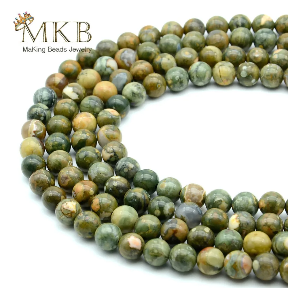 

Natural Stone Green KAMBABA Jaspers Round Beads For Jewelry Making 6 8 10mm Spacer Beads Diy Bracelet Wholesale Perles 15inches